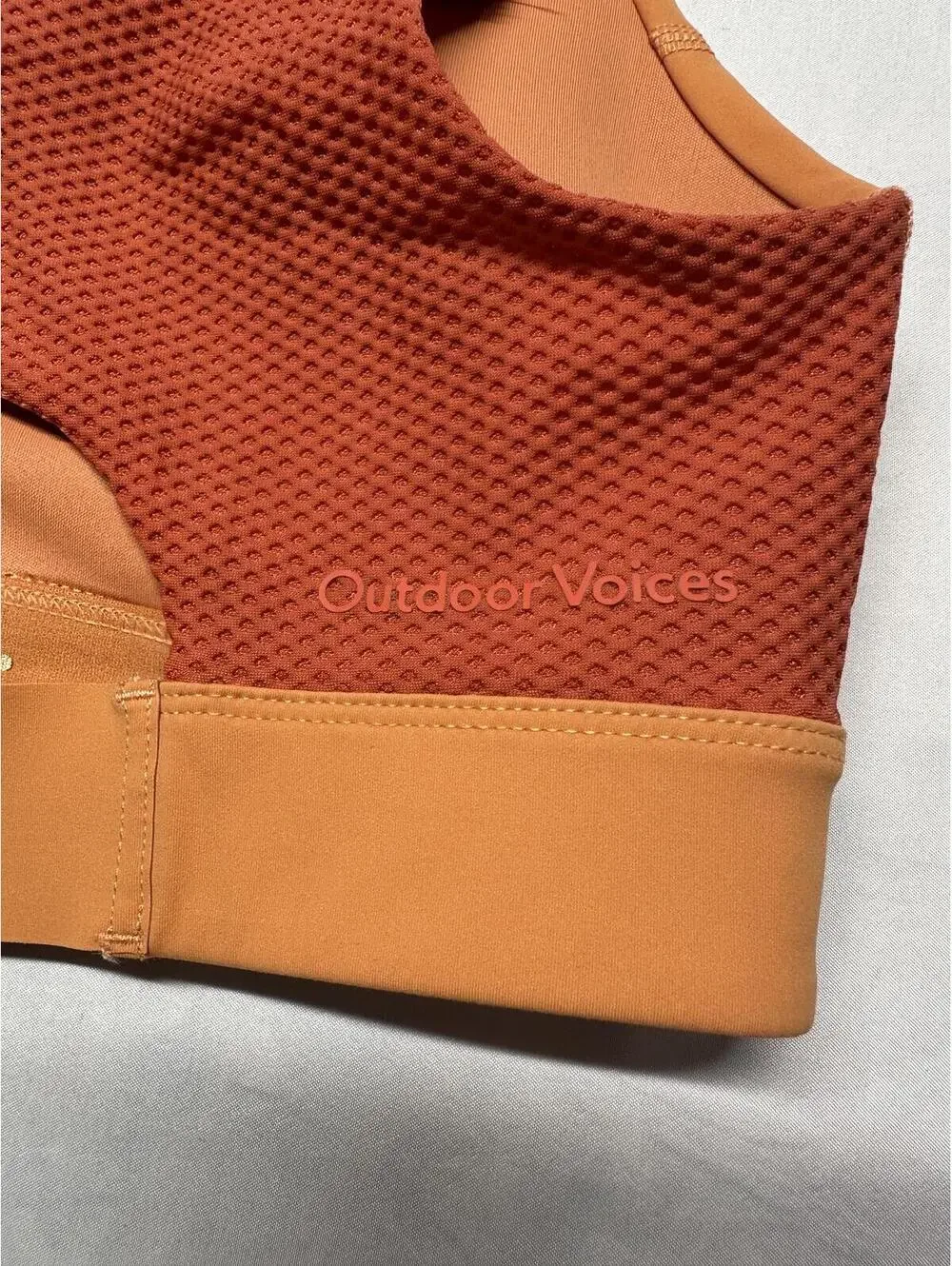 Outdoor Voices Powerhouse Zip Front Sports Bra - Orange - S/M